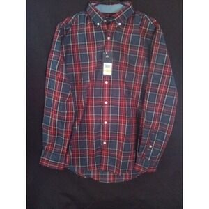 IZOD  Men's Dress Shirt‎ Red/Blue Size (MED)